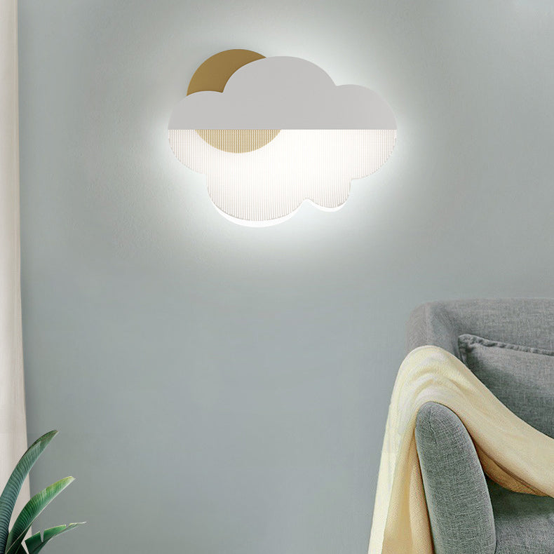 Modern Art Deco Iron Acrylic Cloud LED Wall Sconce Lamp