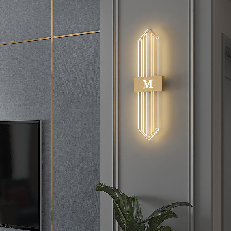 Iron Acrylic Elliptical Strip Pointed LED Wall Sconce Lamp
