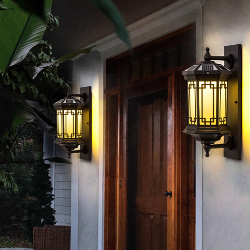 Chinese Aluminum Glass 1-Light Waterproof Wall Sconce Lamp