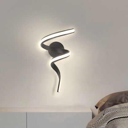 Spiral Iron Aluminium Silicone LED Wall Sconce Lamp