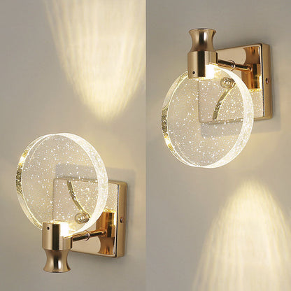 Round Bubble Crystal Aluminum Iron LED Wall Sconce Lamp