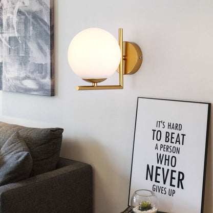 Nordic Metal Glass Ball 1-Light Wall Sconce Lamp