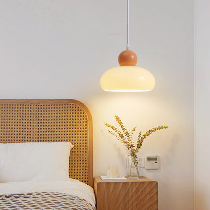 Cream Dome Round Iron Glass 1-Light Wall Sconce Lamp