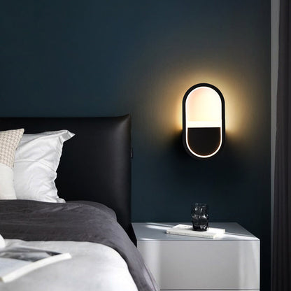 Iron Silicone Elliptical Circular Arc LED Wall Sconce Lamp