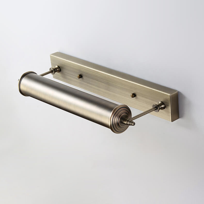 Bronze Column Bar 1-Light Mirror Front Wall Sconce Lamp