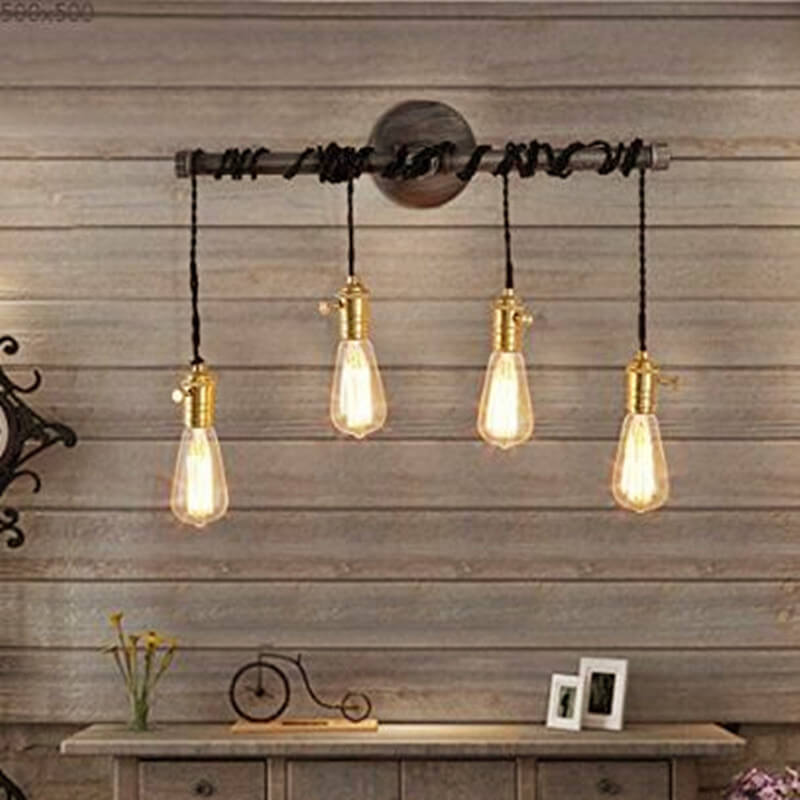 Water Pipes Strip Hanging 1/4 Light Wall Sconce Lamp