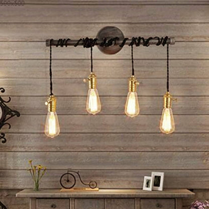 Water Pipes Strip Hanging 1/4 Light Wall Sconce Lamp