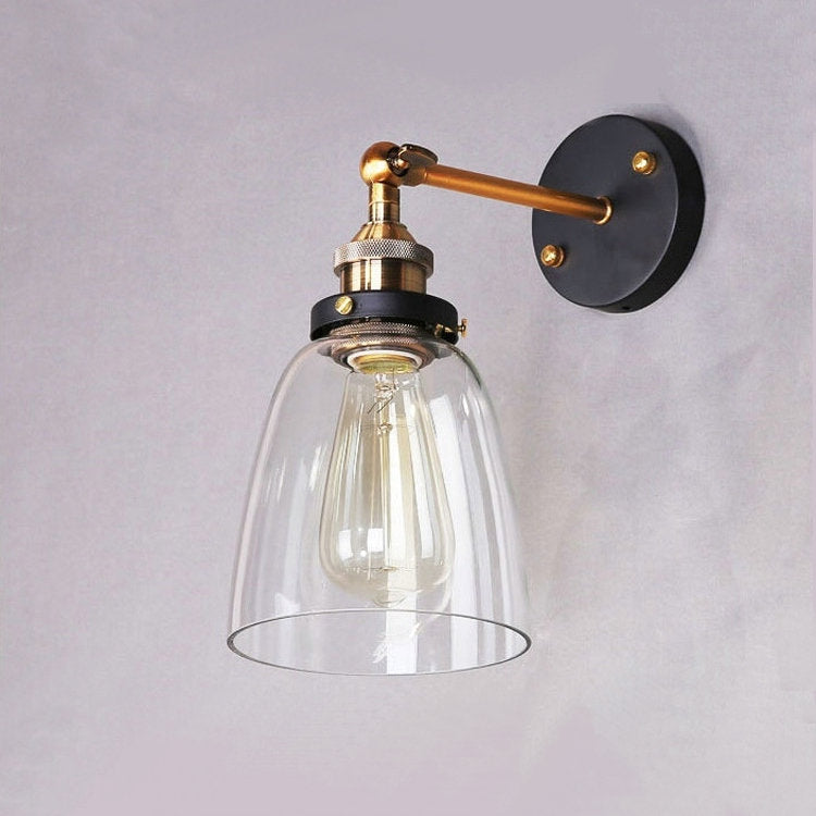 Industrial Round Cup Iron Glass 1-Light Wall Sconce Lamp