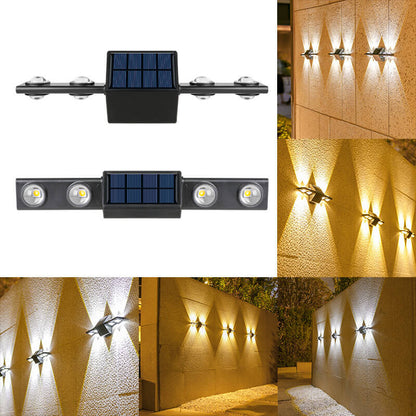 Solar Long Triangle ABS PC LED Outdoor Wall Sconce Lamp