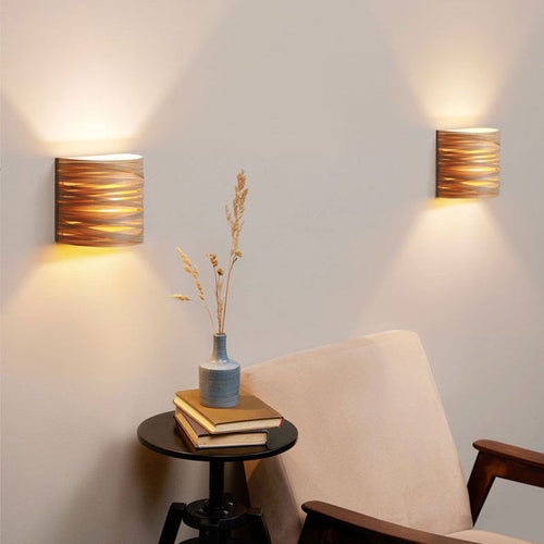 Japanese Wood Veneer Arch 1-Light Wall Sconce Lamp