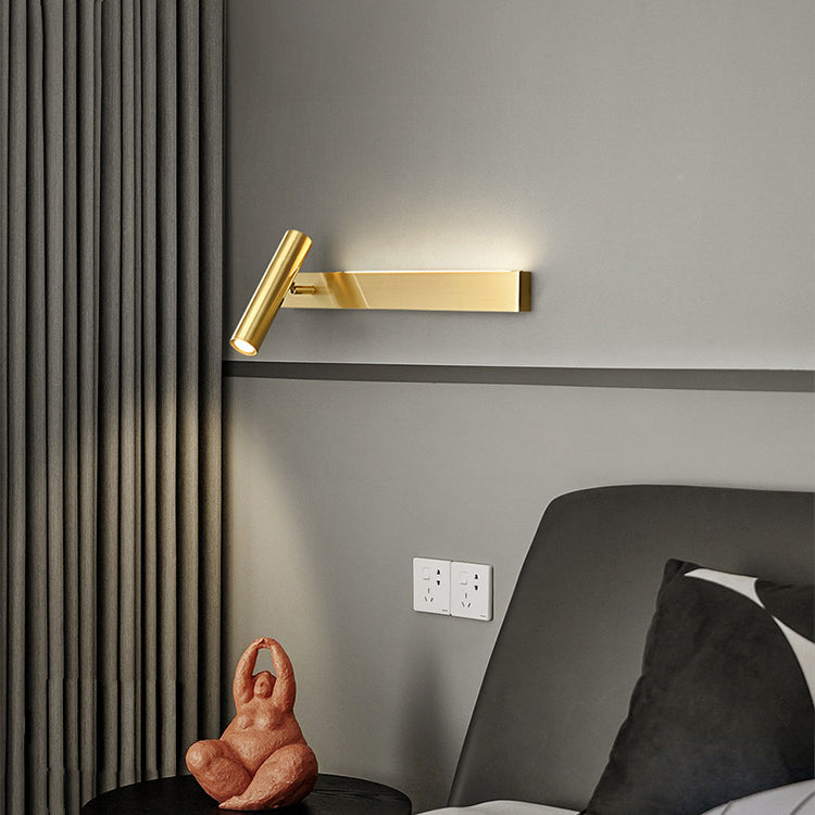 Luxury Rectangle Cylinder Full Copper LED Wall Sconce Lamp