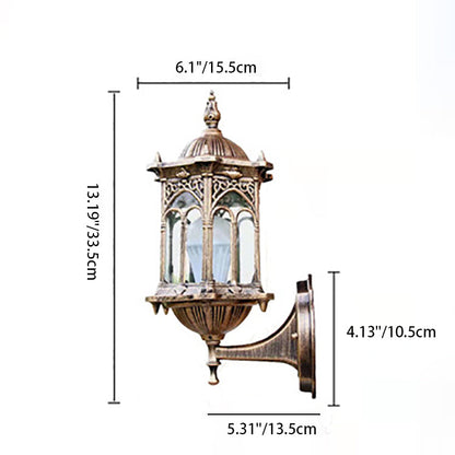 Hexagonal Watermarked Glass 1-Light Wall Sconce Lamp
