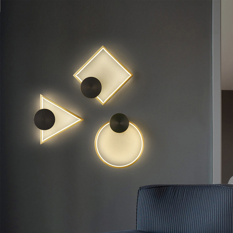 Brass Acrylic Triangle Square Circle LED Wall Sconce Lamp