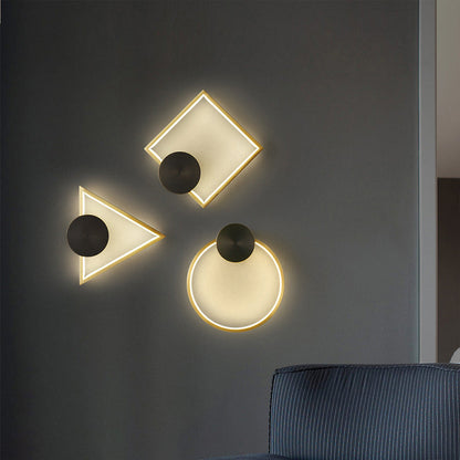 Brass Acrylic Triangle Square Circle LED Wall Sconce Lamp