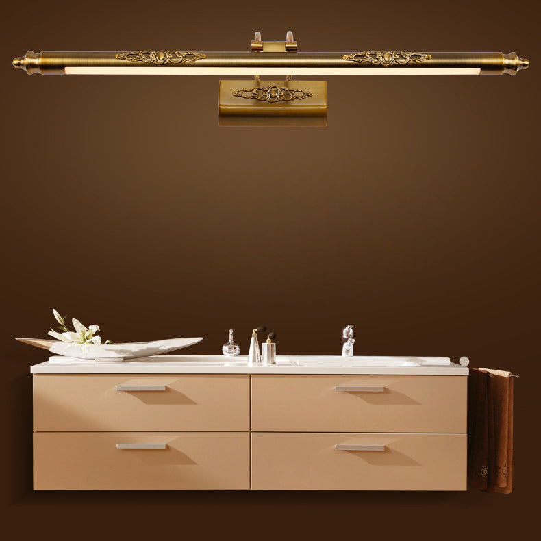 Iron Rocker Arm LED Vanity Mirror Front Wall Sconce Lamp