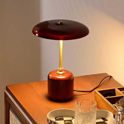 Contemporary Brass Wood Table Lamp