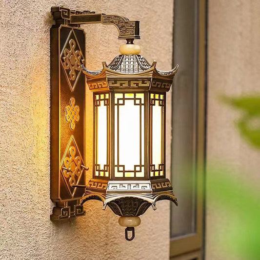 Aluminum Imitation Marble Shade 1-Light Wall Sconce Lamp