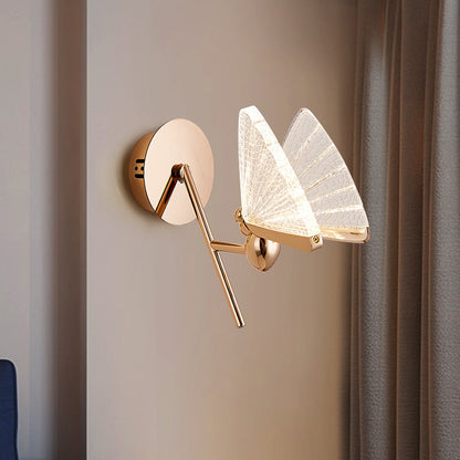 Deco Alloy Butterfly Shape Acrylic LED Wall Sconce Lamp