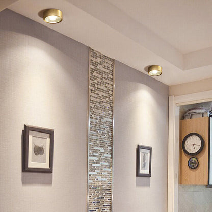 Nordic Luxury Copper Ultra-Thin LED Flush Mount Light