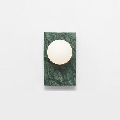 Marble Square Base Glass Ball 1-Light Wall Sconce Lamp