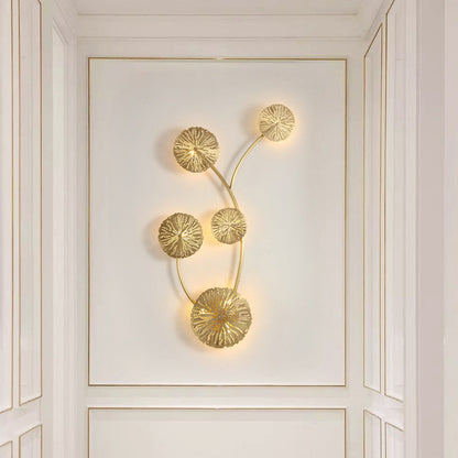 Full Hollow Lotus Leaf Cluster 3/5/7-Light Wall Sconce Lamp