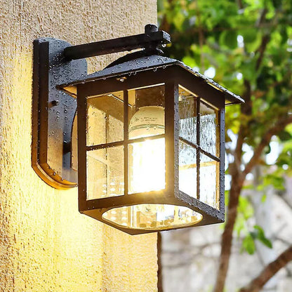 Simplicity Square Glass Shade 1-Light Wall Sconce Lamp