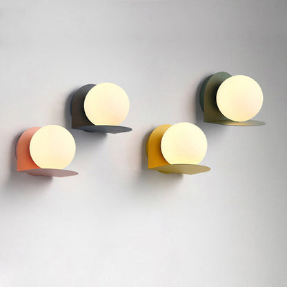 Scandinavian Macaron Glass Ball 1-Light Wall Sconce Lamp