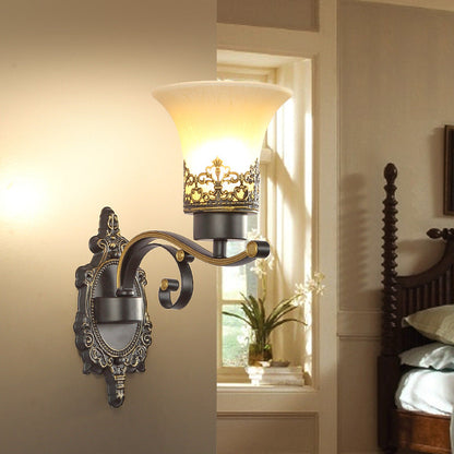 Scandinavian Cup Glass Hardware 1-Light Wall Sconce Lamp