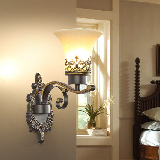 Scandinavian Cup Glass Hardware 1-Light Wall Sconce Lamp
