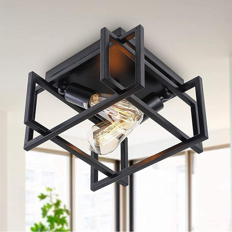 Contemporary 2-Light Iron Ceiling Light