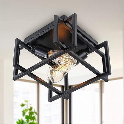 Contemporary 2-Light Iron Ceiling Light