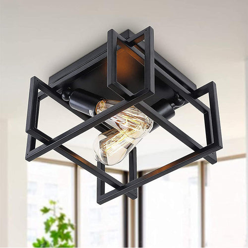 Contemporary 2-Light Iron Ceiling Light