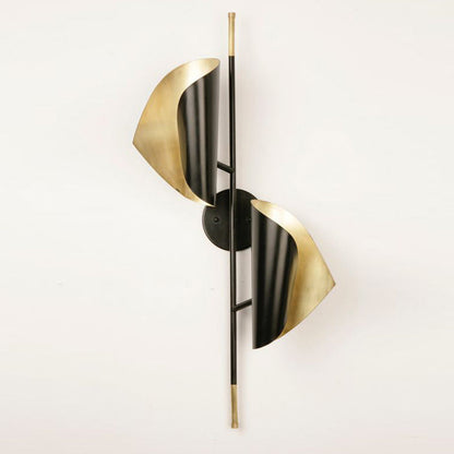 Modern Minimalist Long Leafy Iron 2-Light Wall Sconce Lamp