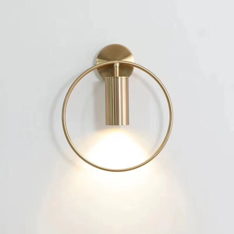 Simplicity Iron Circle Cylinder 1-Light Wall Sconce Lamp