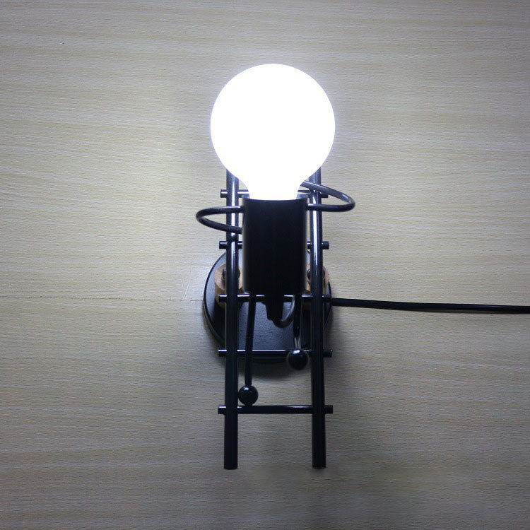 Little People Climbing Stairs Iron 1-Light Wall Sconce Lamp