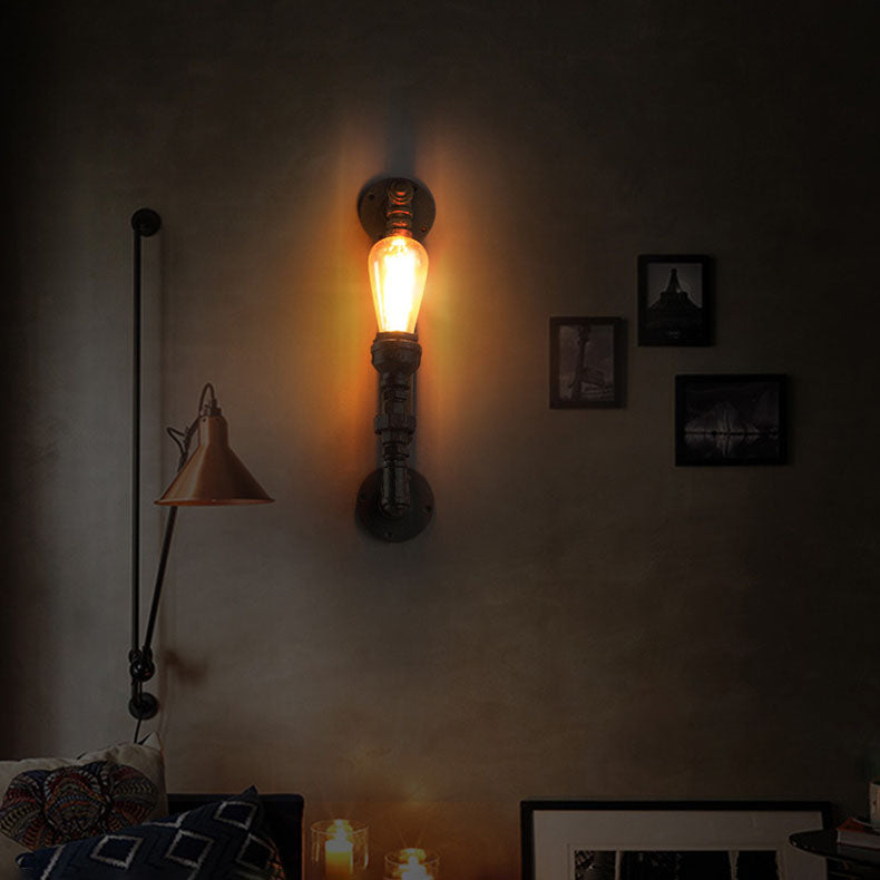 Colonial Water Pipe Metal 1-Light Wall Sconce Lamp