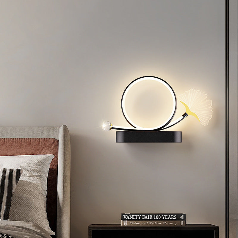 Ginkgo Leaf Iron Aluminium Acrylic LED Wall Sconce Lamp