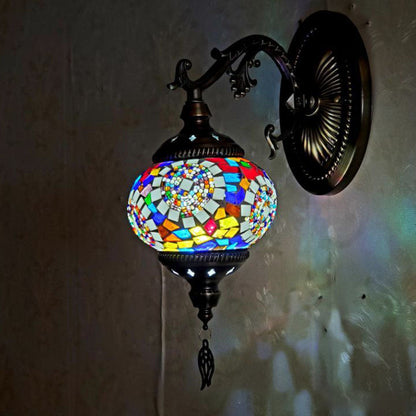 European Exotic Cracked Glass 1-Light Wall Sconce Lamp