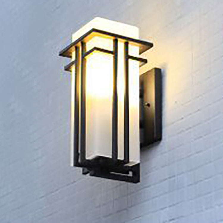 Waterproof Rectangular Alloy Glass 1-Light Wall Sconce Lamp