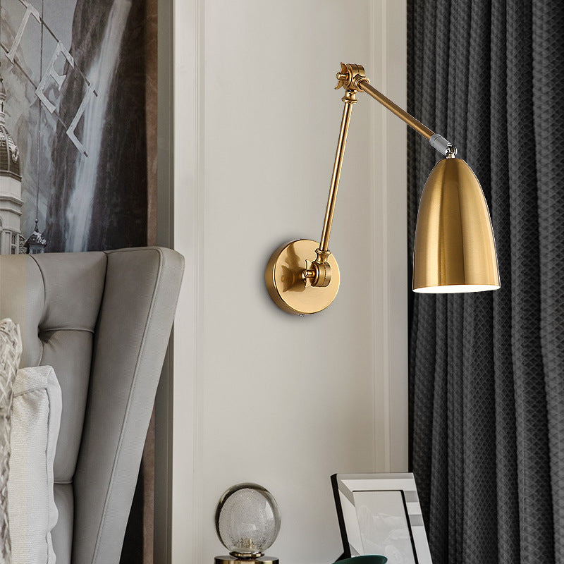 Simplicity Rocker Arm Long Rod 1-Light Wall Sconce Lamp