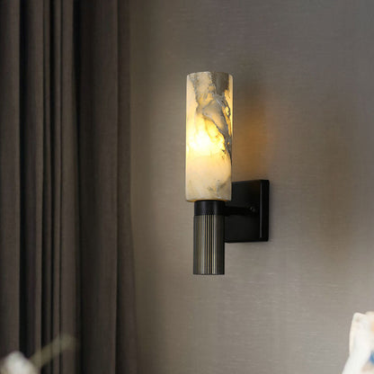 Chinese Marble Copper Iron 1-Light Wall Sconce Lamp