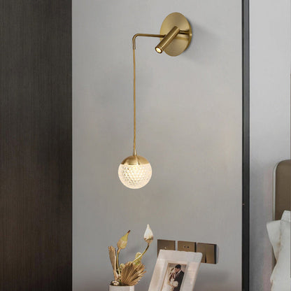 Iron Acrylic Ball Pendant 1-Light LED Wall Sconce Lamp