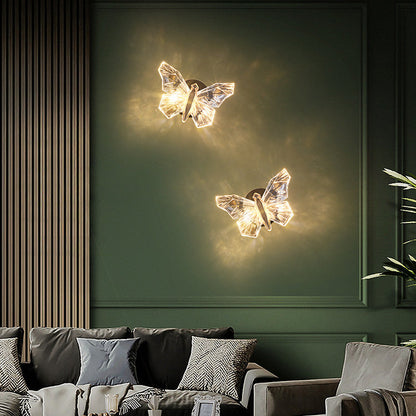 Butterfly Hardware Aluminum Acrylic LED Wall Sconce Lamp