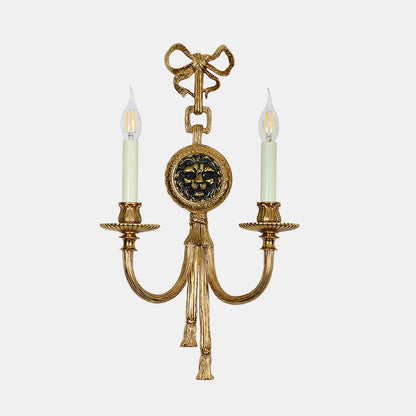 French Cylinder Sconce Full Brass 2-Light Wall Sconce Lamp