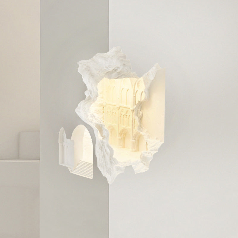 Rectangular Plaster Recessed 1-Light Wall Sconce Lamp