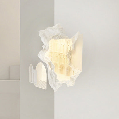 Rectangular Plaster Recessed 1-Light Wall Sconce Lamp