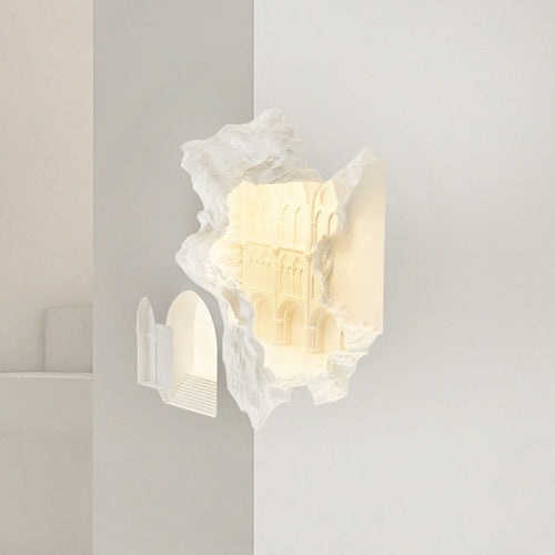 Rectangular Plaster Recessed 1-Light Wall Sconce Lamp