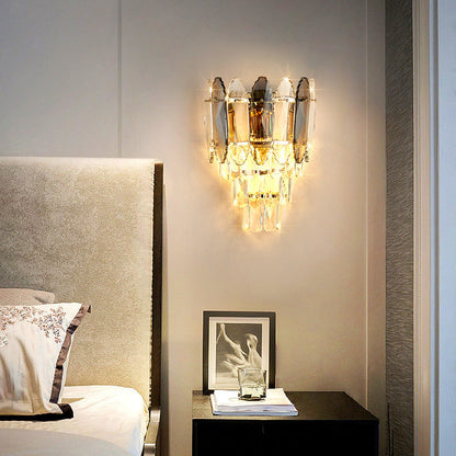 Brilliant Crystal Stack Iron 2-Light Wall Sconce Lamp