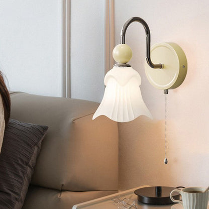 French Round Ball Iron Glass 1-Light Wall Sconce Lamp