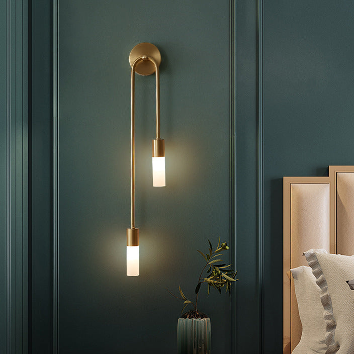 Copper Acrylic Cylinder Ball 1/2/4 Light Wall Sconce Lamp